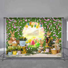 Aperturee - Magischer Frühlingsblumenhase Frohe Ostern Hintergrund