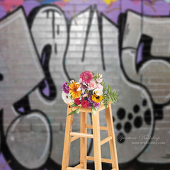 Aperturee - Moderne silberne Graffiti Fotostudio Hintergrund