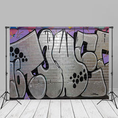 Aperturee - Moderne silberne Graffiti Fotostudio Hintergrund