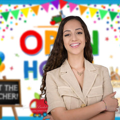 Aperturee - Fotohintergrund für den Tag der offenen Tür mit bunten Punkten für den Schulanfang