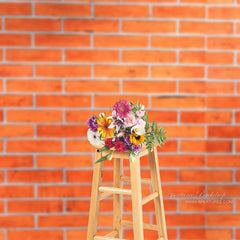 Aperturee – Fotografie Hintergrund mit klassischer Backsteinmauer in Orange Rot
