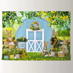 Aperturee - Outdoor Cowboy Blumenkaninchen Fröhliche Ostern Hintergrund