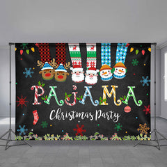 Aperturee - Pyjama Santa Deer Schneemann Farbe Weihnachtshintergrund