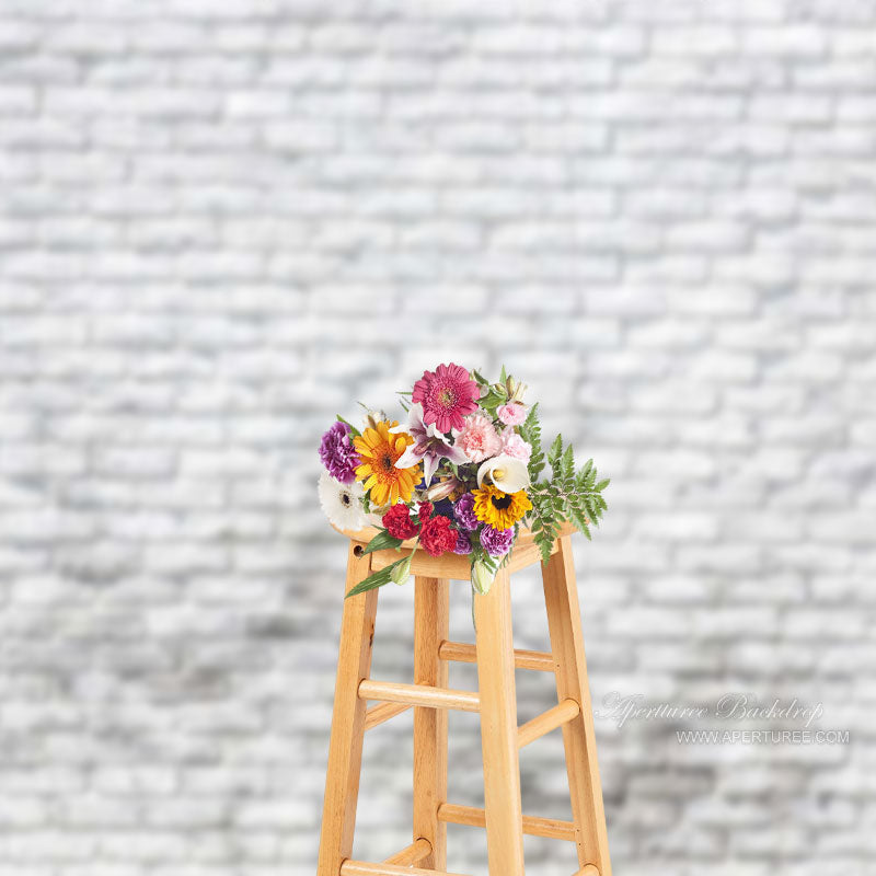 Aperturee – pastoraler Hintergrund aus weißem Backstein für Fotoshooting Studios