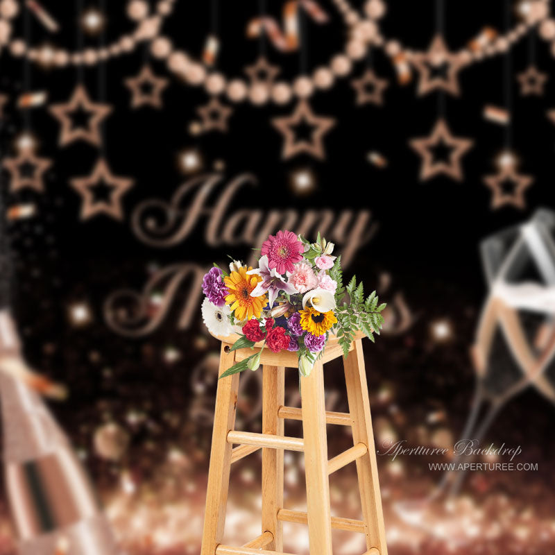Aperturee - Perlen Rose Golden Sparkling Black Mothers Day Hintergrund