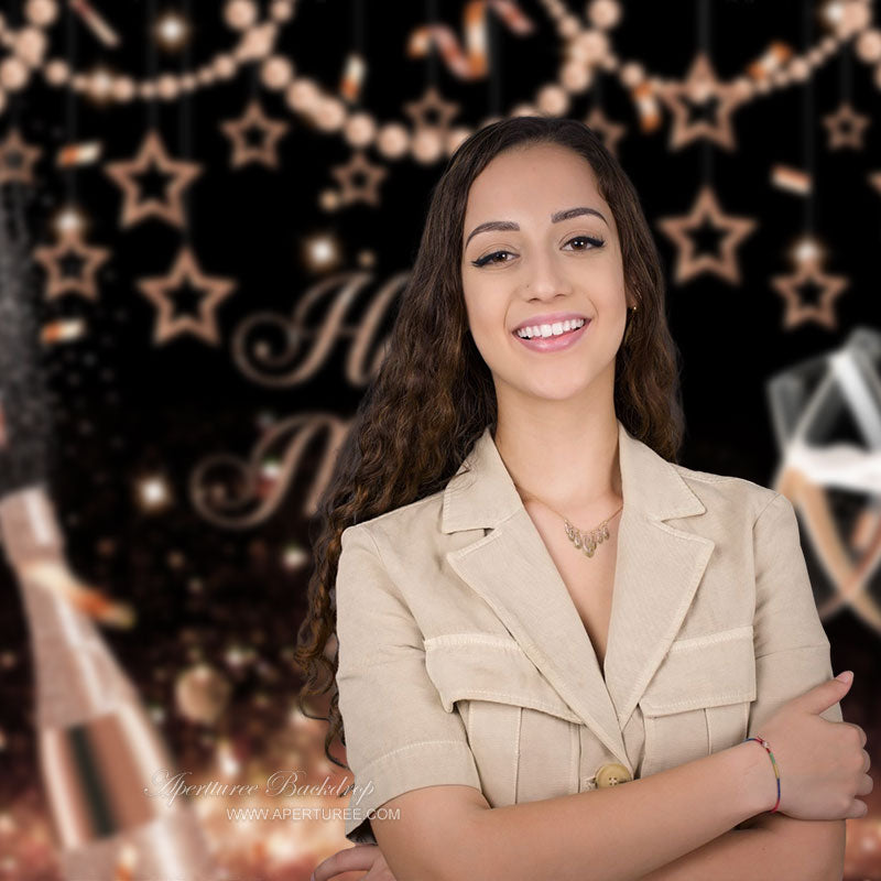 Aperturee - Perlen Rose Golden Sparkling Black Mothers Day Hintergrund