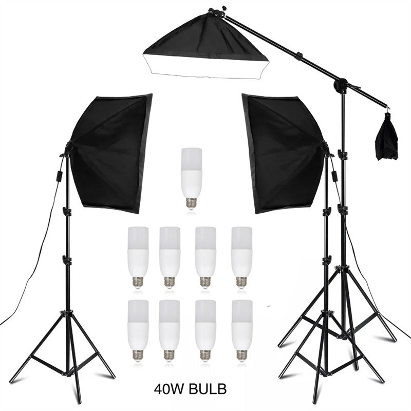Aperturee - Fotografie Softbox Beleuchtungsständer Set für Fotostudio