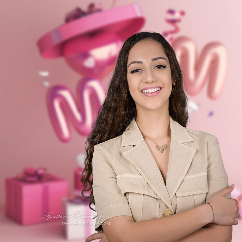 Aperturee - Rosa Boxen Ballon Schönen Muttertag Party Hintergrund