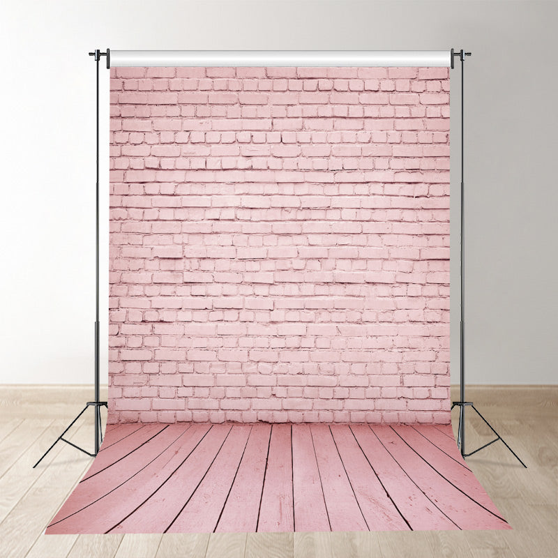 Aperturee – Rosa Backsteinwand und Bodenhintergrund für die Fotografie