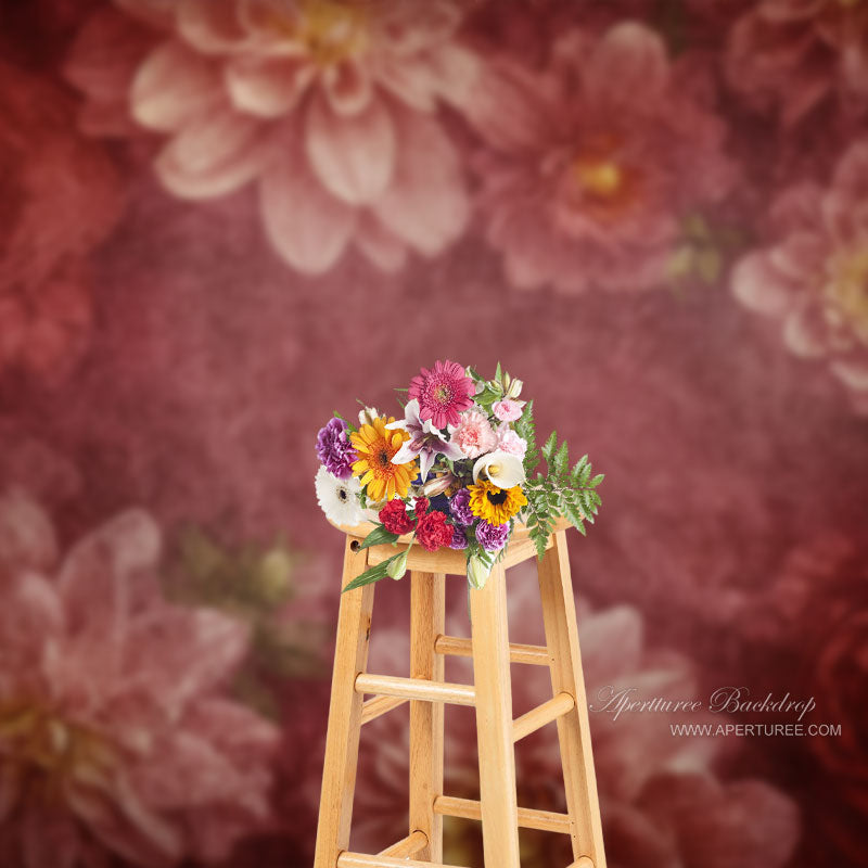 Aperturee - Pink Hot Floral Abstract Fine Art Hintergrund für Foto