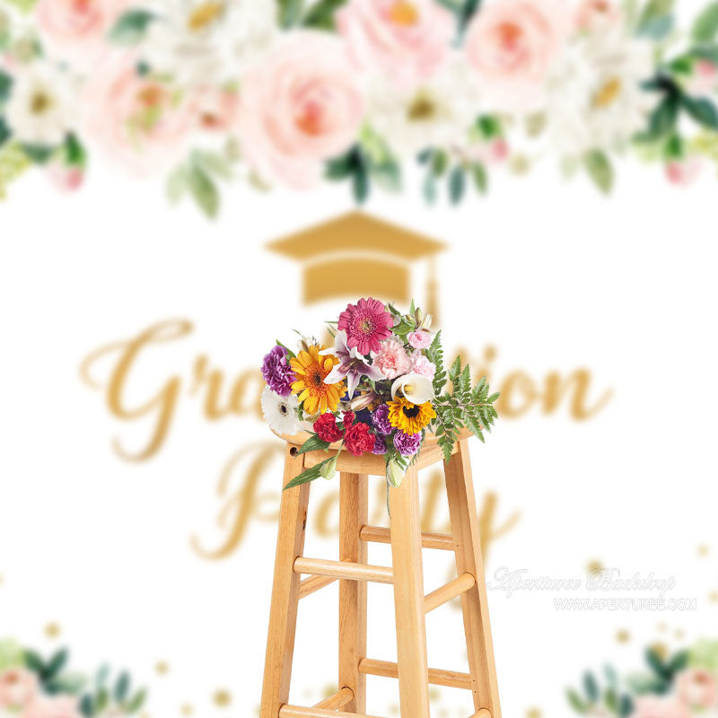 Aperturee - Rosa Blumen Punkt Abschlussparty Fotostudio Hintergrund