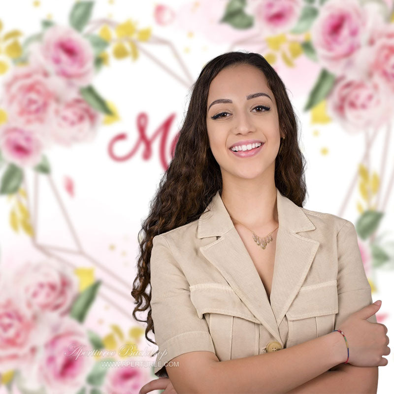 Aperturee - Rosa Blumenblatt Herz Muttertags Fotohintergrund