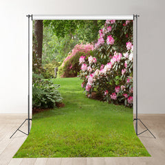 Aperturee - Rosa blühende Sträucher Gras Frühlingshintergrund Fotoideen