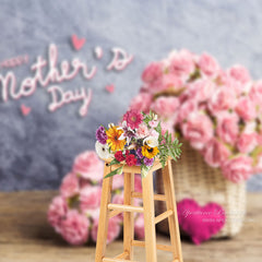 Aperturee - Rosa Blumen Holz Schreibtisch Muttertag Hintergrund für Foto