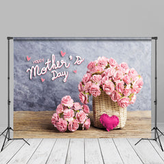 Aperturee - Rosa Blumen Holz Schreibtisch Muttertag Hintergrund für Foto