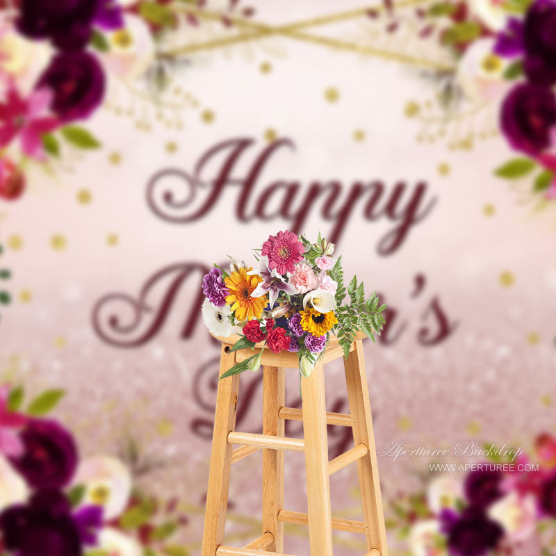 Aperturee - Rad und rosafarbene Rosen Glitzer Hintergrund für den Muttertag