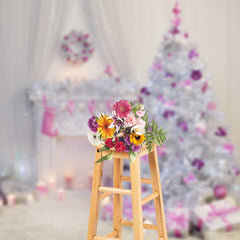 Aperturee - Rosa Motiv Kamin Fotografie Weihnachtshintergrund