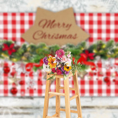 Aperturee - Rot karierte Jingle Bells Frohe Weihnachten Hintergrund