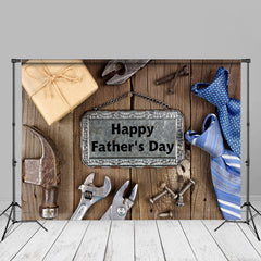 Aperturee - Present Tie Werkzeug Holz Hintergrund „Alles gute zum Vatertag