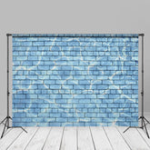 Aperturee – Hübscher blauer Wasserwellen Backsteinmauer Fotohintergrund