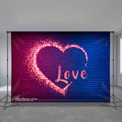 Aperturee - Lila blauer Love Sparkle Valentinstag Fotohintergrund