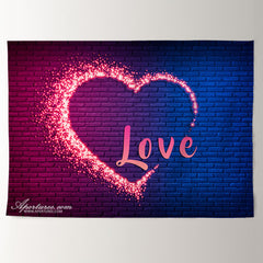 Aperturee - Lila blauer Love Sparkle Valentinstag Fotohintergrund