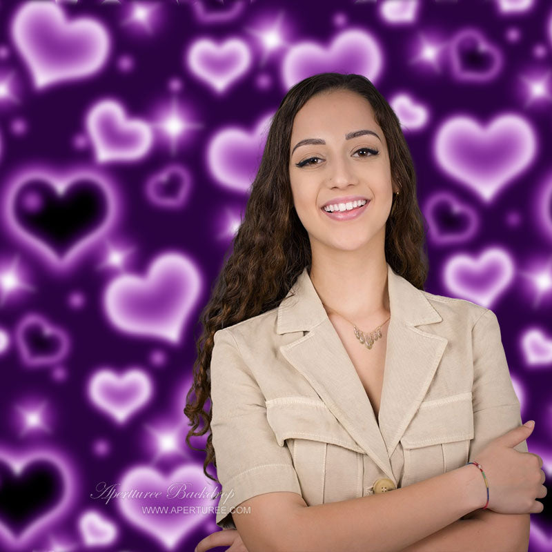 Aperturee - Lila Herz Valentinstag Portrait Studio Hintergrund