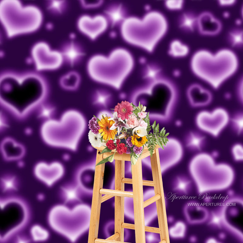 Aperturee - Lila Herz Valentinstag Portrait Studio Hintergrund