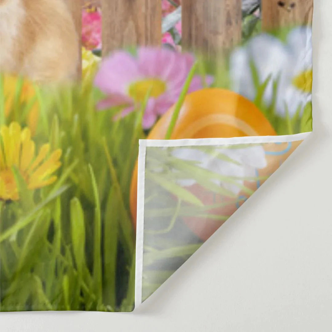 Aperturee - Kaninchen Farbei Regenbogen frohe Ostern Hintergrund