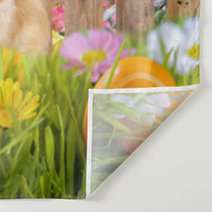 Aperturee - Kaninchen Farbei Regenbogen frohe Ostern Hintergrund