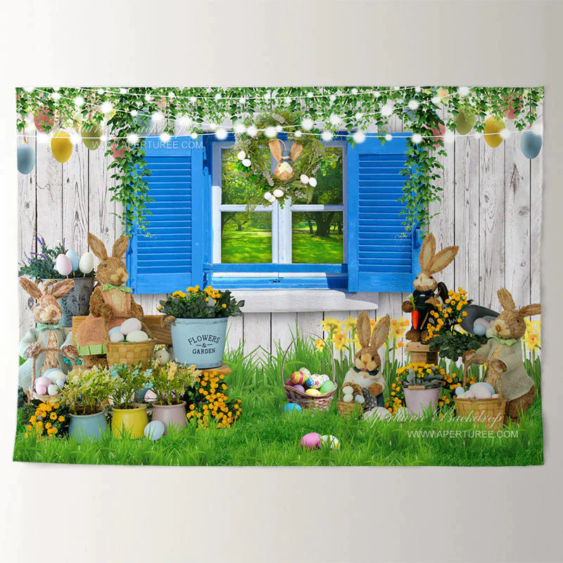 Aperturee - Kaninchen mit Eiern Hunter Happy Easter Day Hintergrund