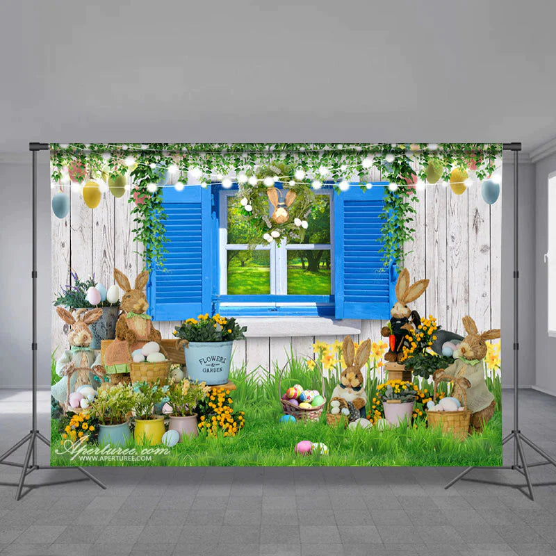 Aperturee - Kaninchen mit Eiern Hunter Happy Easter Day Hintergrund