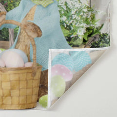 Aperturee - Kaninchengarten Holztor Frohe Ostern Hintergrund