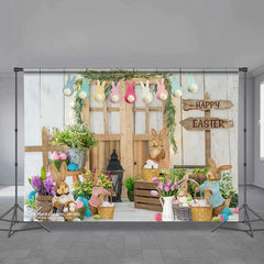 Aperturee - Kaninchengarten Holztor Frohe Ostern Hintergrund