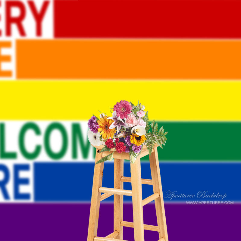 Aperturee - Regenbogen jeder ist hier willkommen Pride Monat Hintergrund