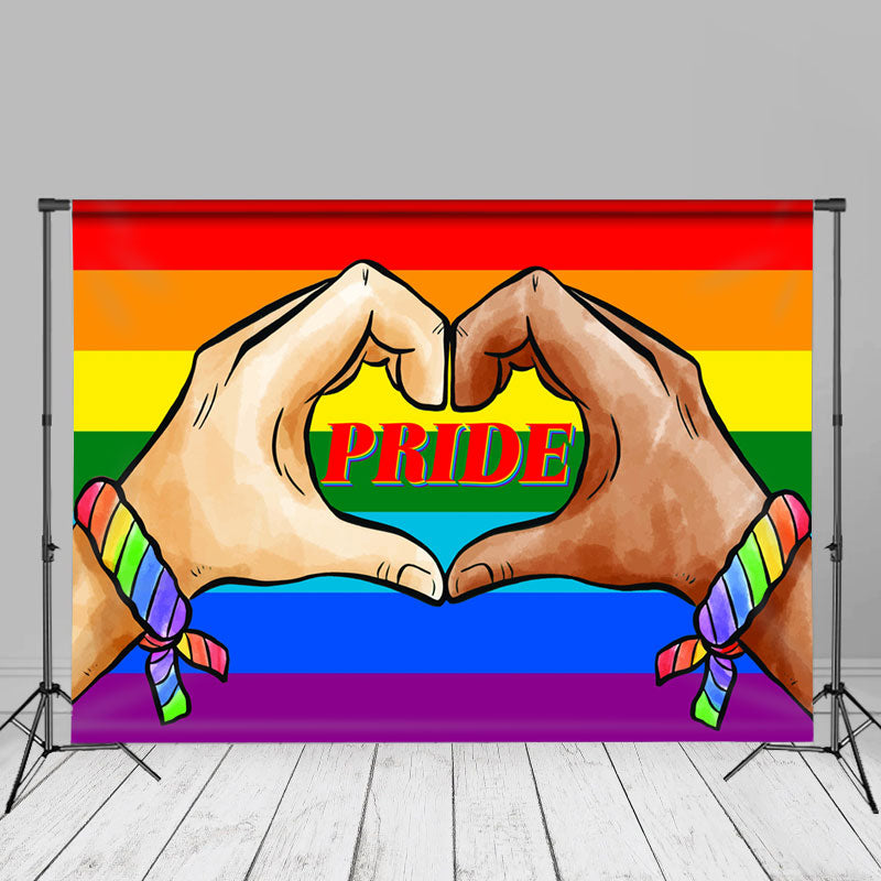 Aperturee - Regenbogen Flaggen Herz Hand Pride Monat Party Hintergrund