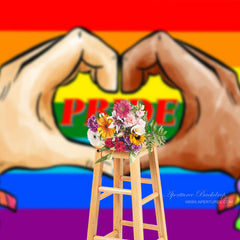 Aperturee - Regenbogen Flaggen Herz Hand Pride Monat Party Hintergrund
