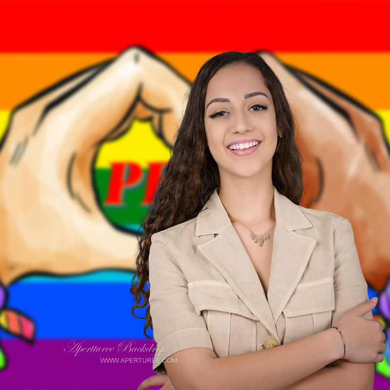 Aperturee - Regenbogen Flaggen Herz Hand Pride Monat Party Hintergrund