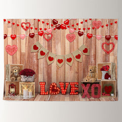 Aperturee - Reose Love Hear Teddy Happy Valentines Hintergrund