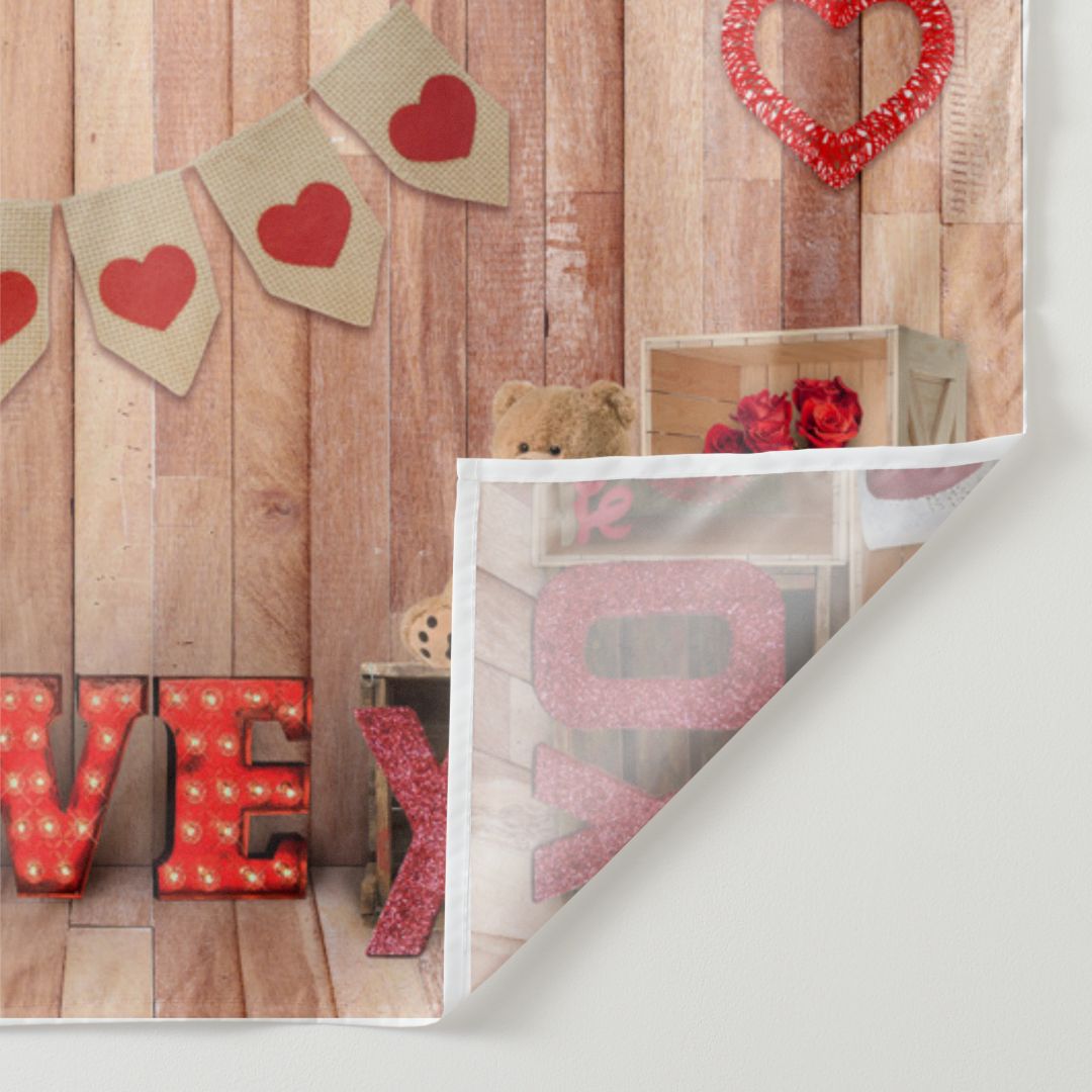 Aperturee - Reose Love Hear Teddy Happy Valentines Hintergrund