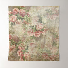 Aperturee - Retro rosa Blumenstoff Fine Art Hintergrund für Foto