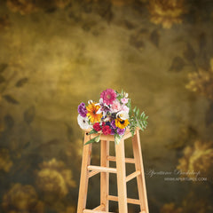 Aperturee - Retro Gelb Blumen Abstrakte Kunst Foto Hintergrund