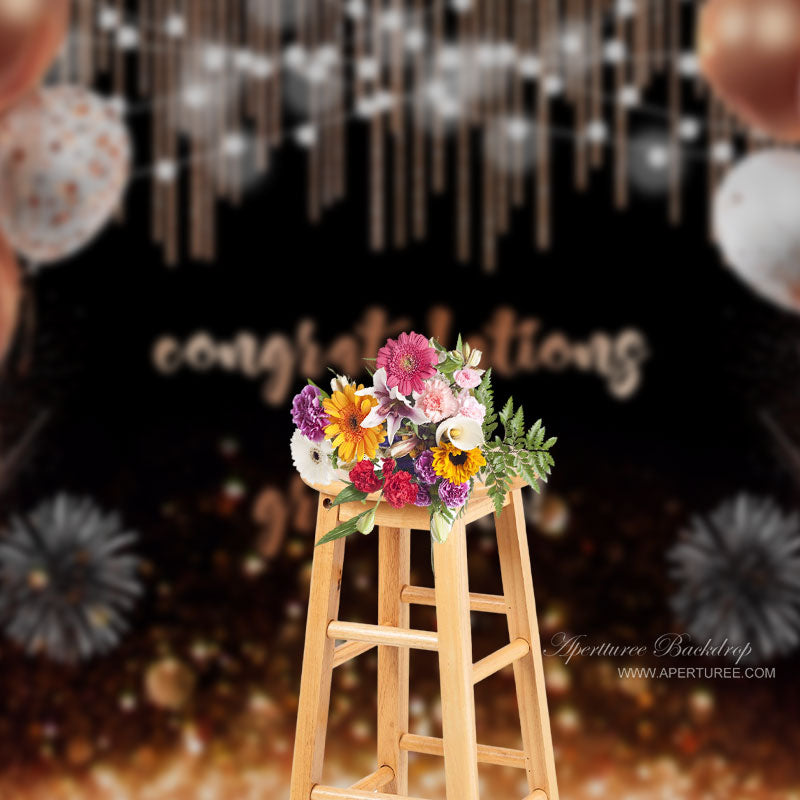 Aperturee - Rose Gold Champagner Bokeh Grad Backdorp für Foto