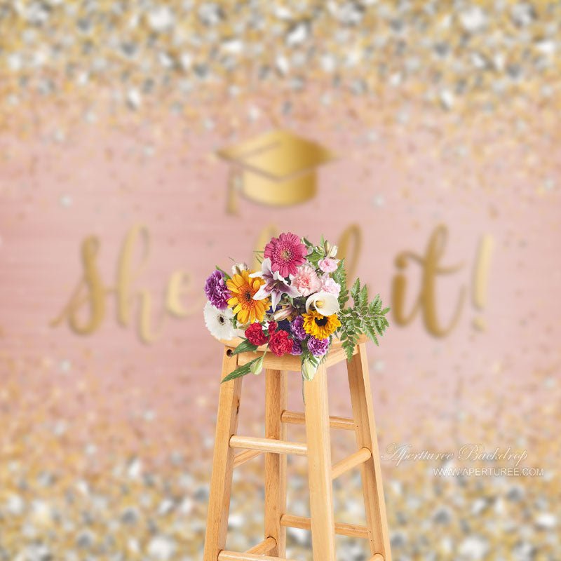 Aperturee - Roségoldener Fotohintergrund She Did It Grad