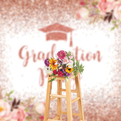 Aperturee - Roségoldener glitzernder floraler Hintergrund für den Fotoautomaten