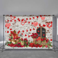 Aperturee - Rosen Herz weiße Wand glücklicher Valentins Hintergrund