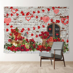 Aperturee - Rosen Herz weiße Wand glücklicher Valentins Hintergrund