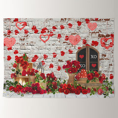 Aperturee - Rosen Herz weiße Wand glücklicher Valentins Hintergrund
