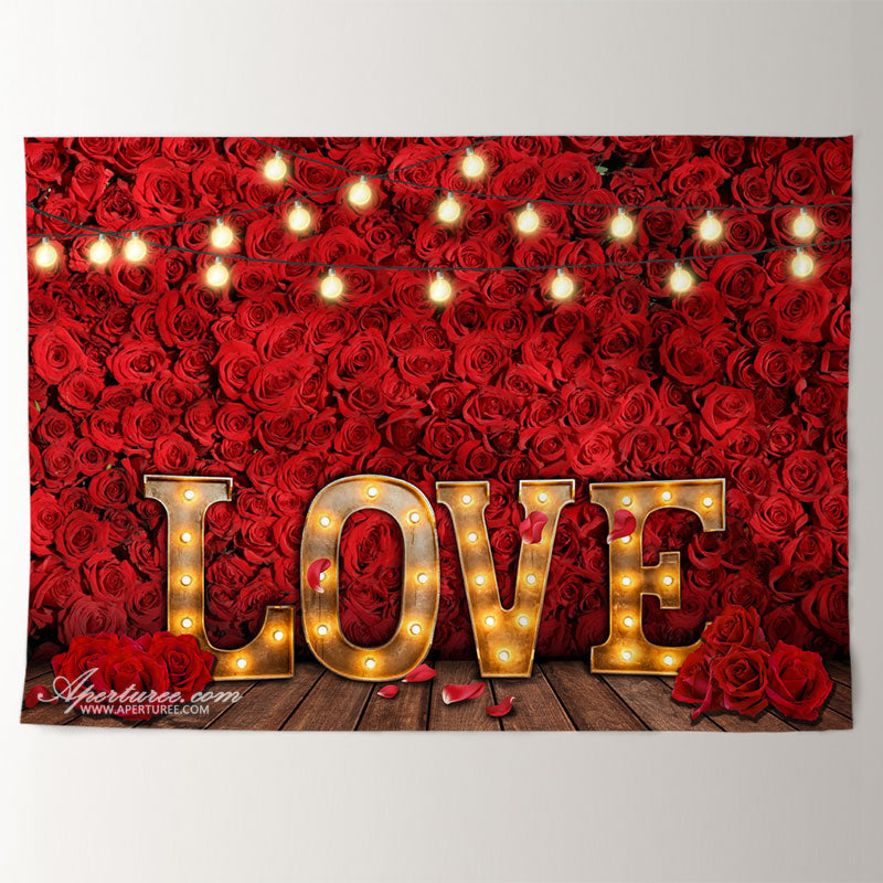 Aperturee - Rote Rose mit heller Liebe glücklicher Valentinstag Hintergrund