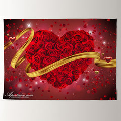 Aperturee - Rosenherz mit Schleife süßer Valentinstag Hintergrund